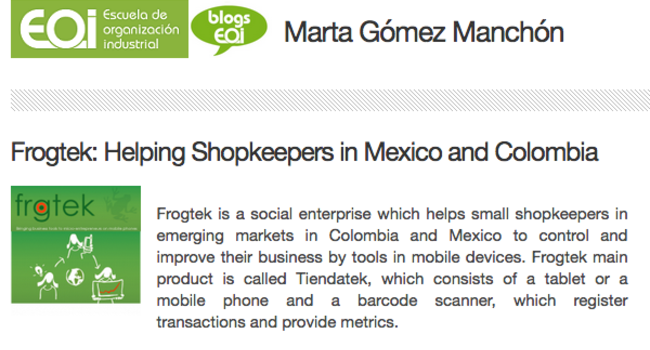 Frogtek, Helping Shopkeepers in Mexico and Colombia - EOI Blog