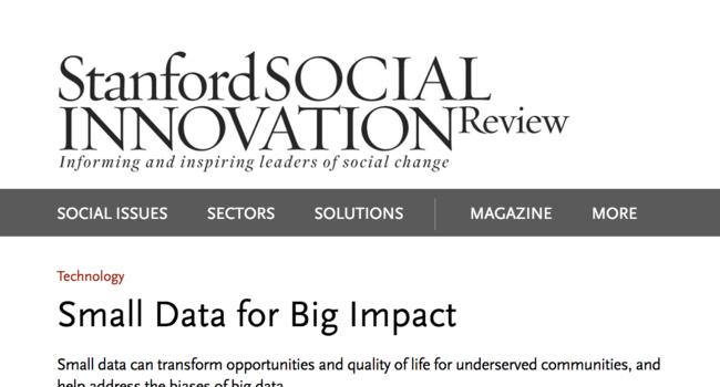 Small Data for Big Impact - SSIR